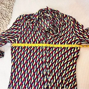 ZARA Geometric Print Midi Dress Multicolored Size Medium‎ thumbnail 12