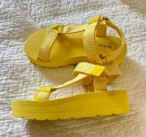 Guess Yellow Strappy Platform Sandals  thumbnail 1