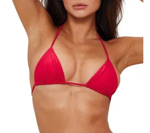 NWT Sunkissed Womens Le Triangle Bikini Top Swim Cherry Red S thumbnail 1