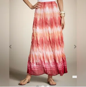 CLEARANCE! Orange/Red Chico’s Hashmark Valayna Maxi Skirt Size 2 (12/L) EUC thumbnail 6