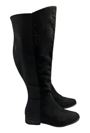 Lane Bryant OTK Suede Flat Boots Size 8W Over the Knee Wide Calf Preppy Classic thumbnail 1