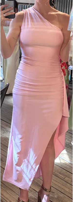 Pink Backless Stretch Dress thumbnail 2