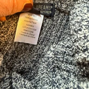 Barefoot Dreams CozyChic Point Dume Poncho OS Blue Marbled EUC Top thumbnail 8