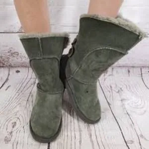 Emu Alba shearling style boots‎ winter suede leather women’s size 6 gray thumbnail 1