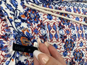 Boho Flowy pants with geometric design size m Blue Size M thumbnail 3