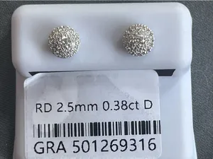 .38 ct Moissanite Diamond Halo Sterling Silver Earrings thumbnail 2