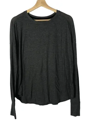 Champion Dark Charcoal Gray Long Sleeve Athletic Top L‎ thumbnail 1