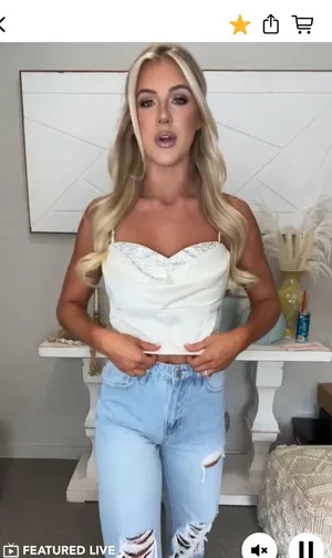 These Three Boutique White Rhinestone Tank thumbnail 1
