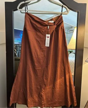 NEW Career Pencil Skirts Side Knotted Stretch Fishtail Maxi L thumbnail 1