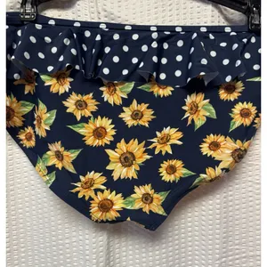 Peyton‎ & Parker Women's SZ 18.5 Sunflower Navy Polka Dots Bikini READ thumbnail 6