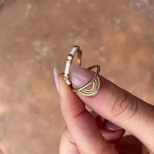 Pura vida Gold and white ring set sz 6 & adjustable / slight tarnishing thumbnail 5