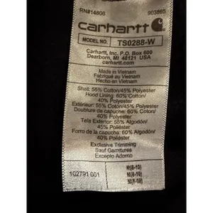 Carhartt Womens Relaxed Fit Hoodie Black‎ Logo Sleeve Sweatshirt TS0288 Medium M thumbnail 8