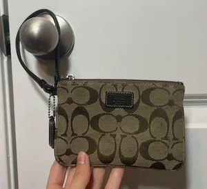 Coach wristlet logo print brown thumbnail 1