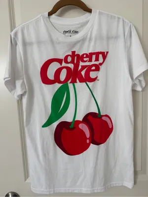 Coca Cola Shirt Cherry Coke Classic Everyday Boyfriend Fashion size small thumbnail 1