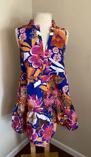 Sugarlips Floral Tiered Sleeveless Mini Dress Size S thumbnail 1