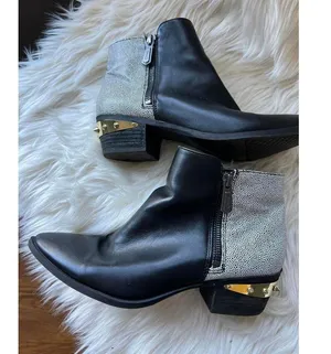 Circus by Sam Edelman Black & white Ankle Boots with Decorative Heel size 8.5 thumbnail 4