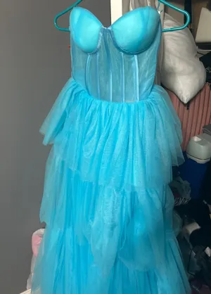 Turquoise Prom Dress FancyVestido thumbnail 3