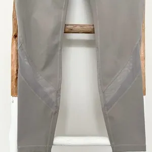 Athleta gray beige tan leggings mesh detail thumbnail 3