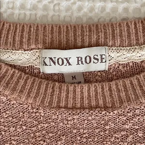 KNOX ROSE Boucle Knit Soft Textured Raglan Sweatshirt Sweater Mauve Pink Size M thumbnail 9