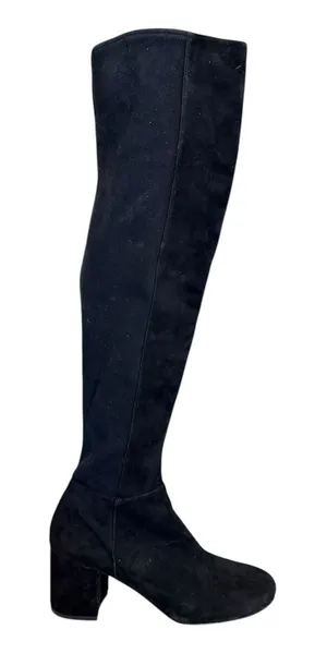 Cole Haan Elnora Black Suede Over The Knee Block‎ Heel Boots 8.5B thumbnail 1