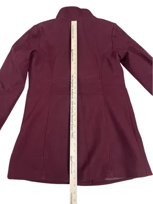 Vince Camuto Tailored Full Zip Snap Closure Pea Coat - Burgundy thumbnail 4