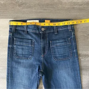 Anthropologie Pilcro Flare Jeans 28 Waist Dark Wash Flattering Bohemian thumbnail 8