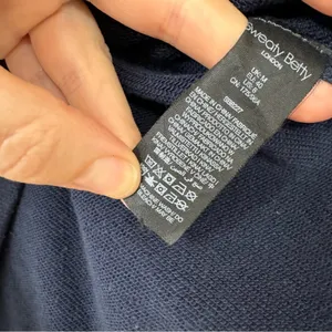 Sweaty Betty Navy Blue Oversized Hoodie Sweatshirt Women’s 8 Exposed Seams thumbnail 11