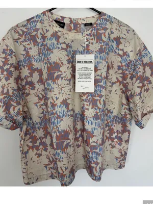 NEW Wildfang The Essential Boxy Top Woodblock Floral 100% Cotton Size Medium thumbnail 3