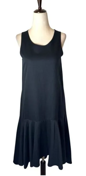Maeve‎ Dress Women XS Black Linen Blend Asymmetric Hem Sleeveless Ismene Midi thumbnail 1