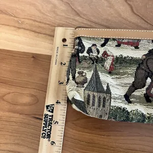 Vintage 90s‎ Tapestry Coin Purse Zip Close Renaissance Inspired Images thumbnail 5