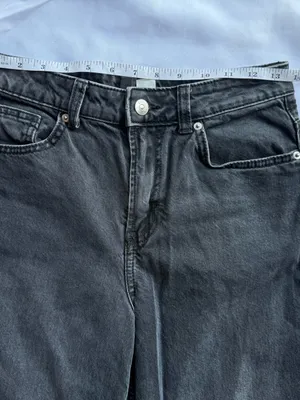 Divided by H&M Wide Leg Black Denim Jeans Size 0 thumbnail 7