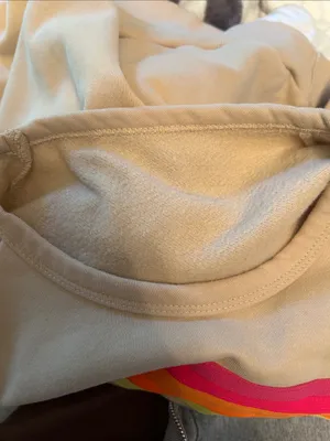 Cutest Light Tan Rainbow Stripe Fitted Crewneck Sweater thumbnail 5