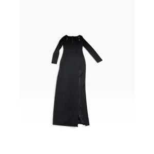 Lulus Black Long Sleeve Corset Accent Bodycon Maxi Dress Size M thumbnail 6