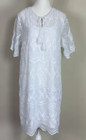 ARIAT Western Embroidered Double‎ Layer Undress White Size Medium thumbnail 1