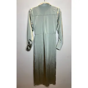Jason Wu Wrap Dress Womens XS Sage Green Satin Long Sleeve Midi WT4255-300-EPA thumbnail 2