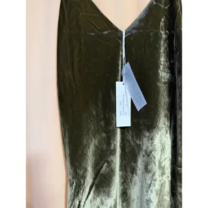 Gold Hawk Velvet Sheer Bottom Slip Dress (Olive Green) • Size medium thumbnail 5