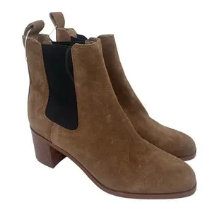 STEVE MADDEN Rhiannon Boots Size 9 Suede Leather Heeled Pull On Ankle Booties thumbnail 1