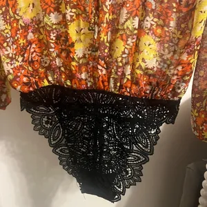 Final price Free People Floral Chiffon Top Say it to Me Bodysuit thumbnail 6