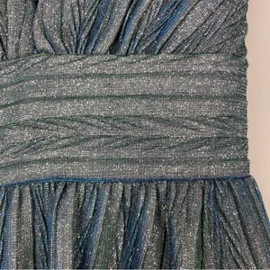Lulu's Teal Blue Stop The Show Glitter Mini Party Dress V-Neck Womens Large thumbnail 3