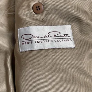 Oscar de la Renta men's blazer 40L 100%‎ Wool herringbone brown 2 button Jacket thumbnail 7