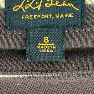 LL Bean Vintage Dress ‎ Brown Striped Long Sleeve Dress Casual Cotton Size 8 thumbnail 4