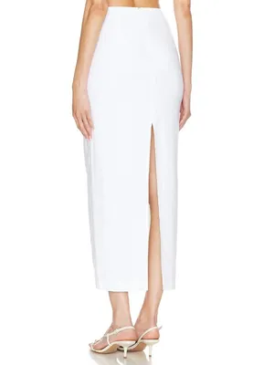 Sau Lee Capri Linen Midi Skirt Ivory Womens Size 8 thumbnail 4