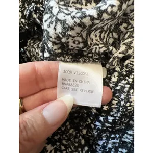 Rachel Zoe Black White Floral Maxi Skirt Large Button Front Cottagecore Prairie thumbnail 6
