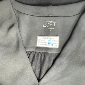Loft Black Blouse Sz S Sheer Front Knit Back V-Neck Flapped Neckline thumbnail 4