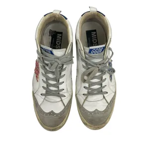 Golden Goose Mid Star Women's White Blue Lace-Up Mid-Top Sneakers Shoes Size 8.5 thumbnail 2