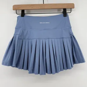 Gold Hinge Pleated Tennis Skirt Skort Dusty Blue Women XS Pickleball Preppy thumbnail 4
