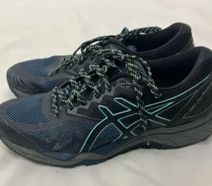 ASICS Gel-Fuji Trabuco 6 Black and Blue Running Shoes woman’s size 7 1/2 thumbnail 5