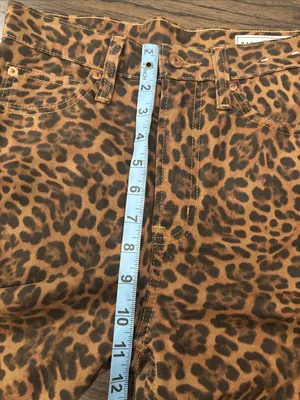 GAP Leopard Brown High Rise Barrel Jeans thumbnail 10