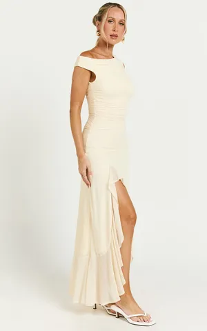 New Showpo Judee Midi Dress One Shoulder High Split Dress Size Medium MSRP $99 thumbnail 3