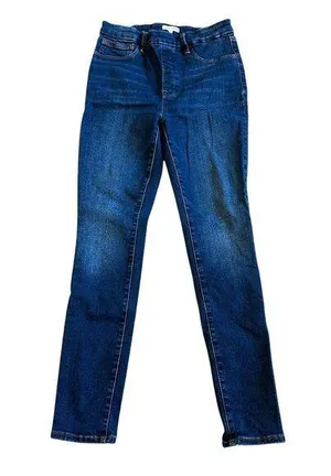 Good American Power Stretch Pull-On Skinny Jeans Dark Wash Size 3 Large Women's thumbnail 1